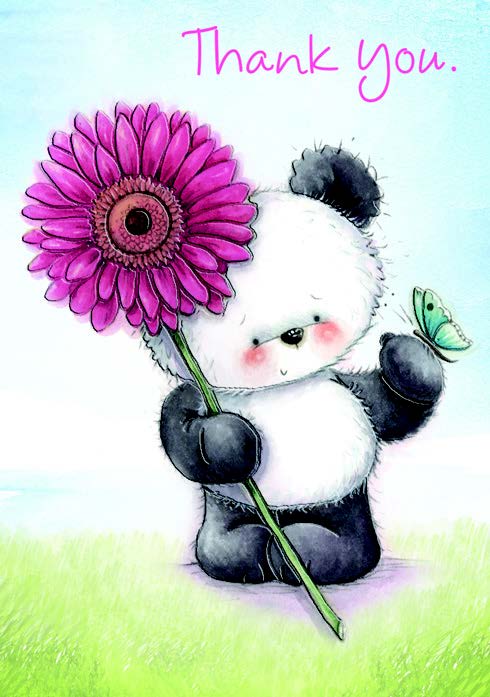Bear with flower- Thank you greeting card. Retail: $3.49. 6. Inside: You really brightened my day! 5771