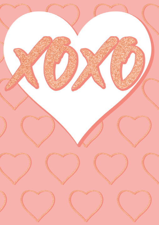 XOXO blank card from the Glitz collection. Retail $3.99. . Inside: Blank 7810