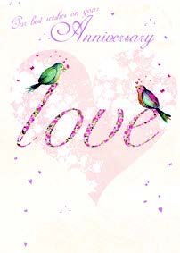 Anniversary greeting card
Retail: $3.99 Unit pack 6
Inside: May our love and devotion...