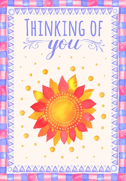 Sunsine themed Thinking of you card from the Rhapsody collection. Retail $3.49. . Inside: On a day like today, when the sky is so blue, I find myself thinking.. 8468