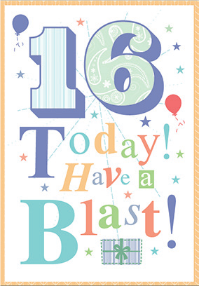 Colorful- 16th age birthday card. Retail $3.49. Unit Quantity 6. Inside: This is one special day as you have made it to midpoint...