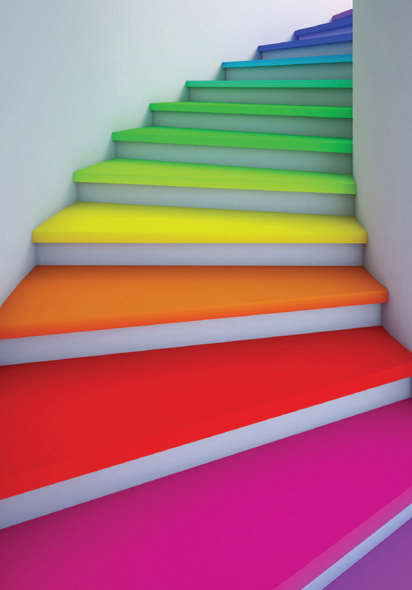 Rainbow stairs blank card from the Spectrum collection. Retail $2.99. . Inside: BLANK 6921