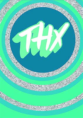 Thx blue thank you card from the Glitz collection. Retail $3.99. . Inside: Blank 8365