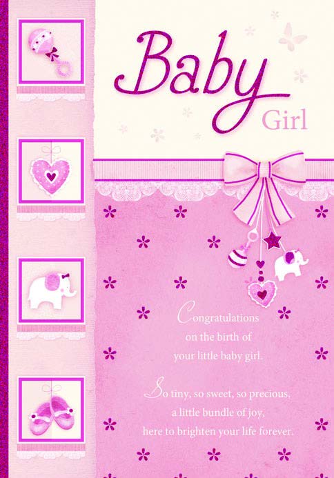 BABY GIRL ICONS - PINK GLITTER
Retail: $2.99 
Inside: May you cherish every smile... 5631