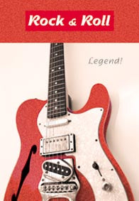 Red guitar Birthday card from the Electric Collection with glitter. Retail $2.59. . Inside: Classic! Have a great birthday. 03361US
