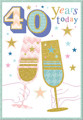 Colorful- 40th age general birthday card. Retail $3.49. . Inside: Turning 40 is a celebration of life... 8719